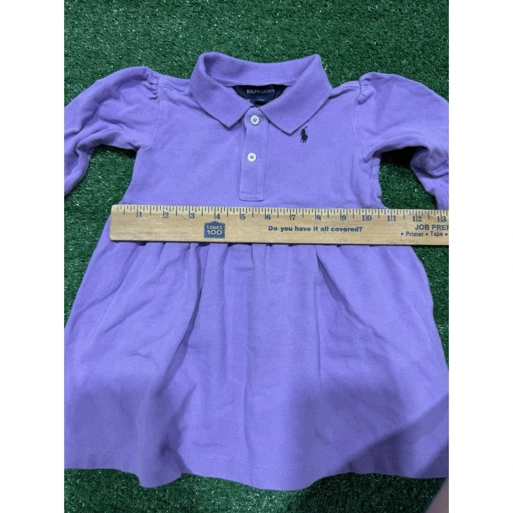 Ralph Lauren Purple Cotton Dress‎ with Matching Bloomers Baby Girl 18M